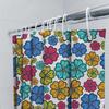 Vibrant Flower Shower Curtain Set For Bathroom Decor Multi-Colored Floral Print Waterproof Fabric With Rings Included.