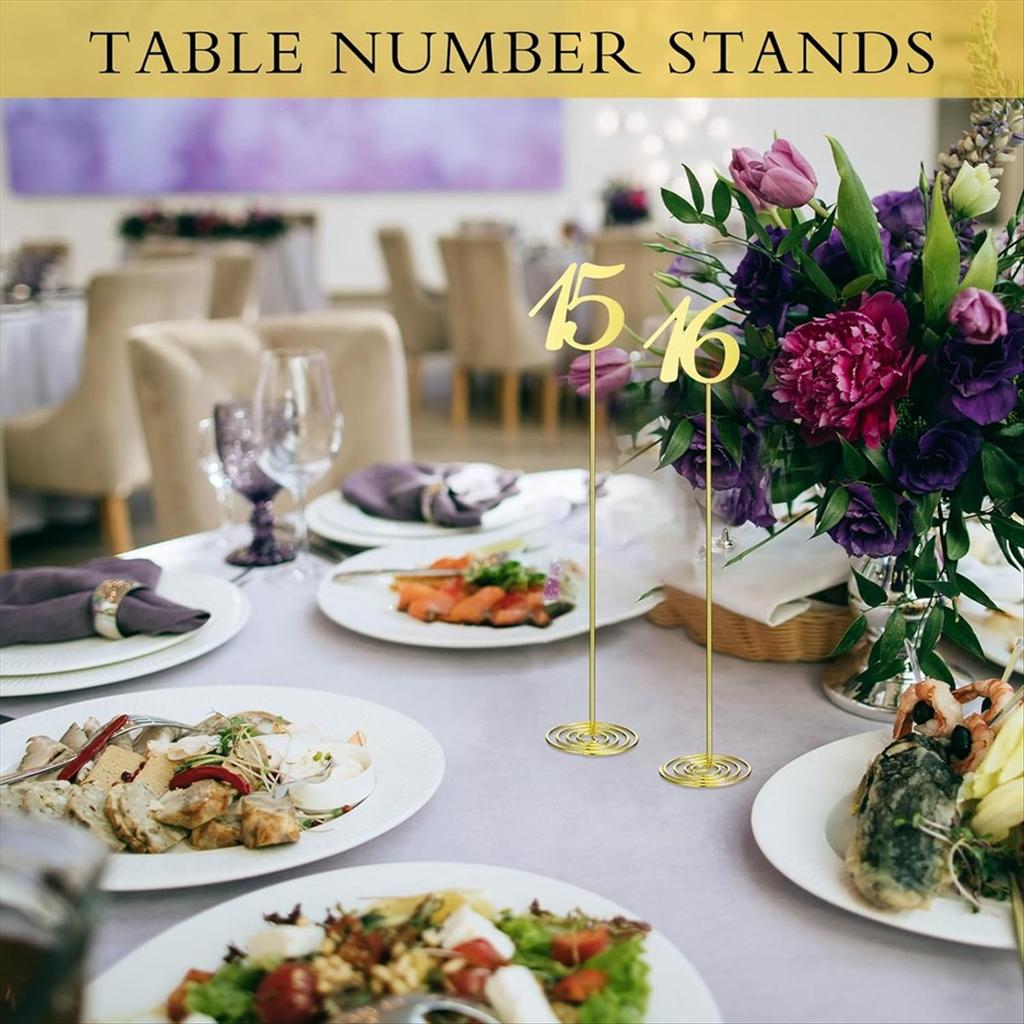 2026+ 20 Pcs Metal Table Numbers 1-20 Table Numbers for Wedding Reception 12 Inch Party Table Number with Sturdy Holder Base