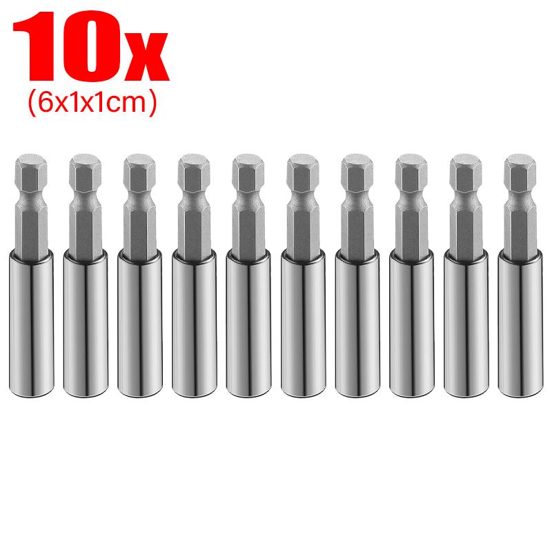 Black Magnetic Screwdriver Extension Rods Carbon Steel Hexagonal Handle Extend Connecting Rod Screwdriver Bit Holder Power Tools