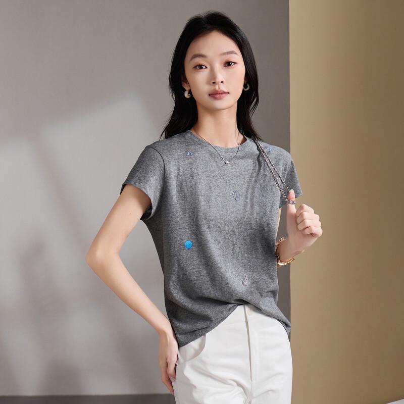 SOFSIL 2026 Summer Embroidered Short-Sleeve T-Shirt