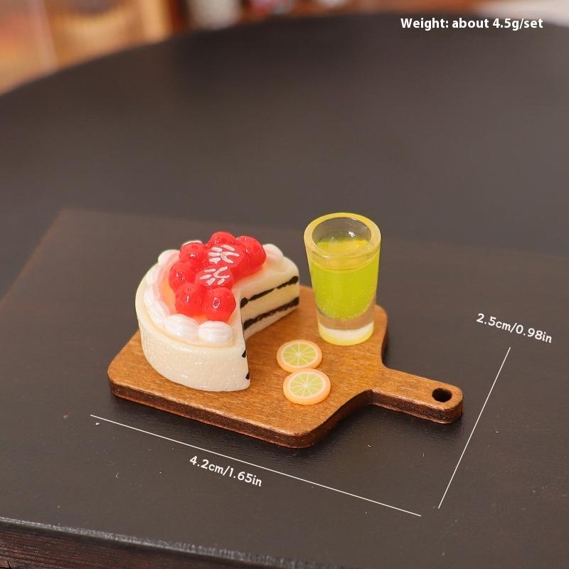 

5 шт. Сделай сам Украшение Кукольный домик Симуляция Торт Десерт Набор Молоко Сок Мини Кухня Поднос Посуда Аксессуары Детские Игрушки as the picture