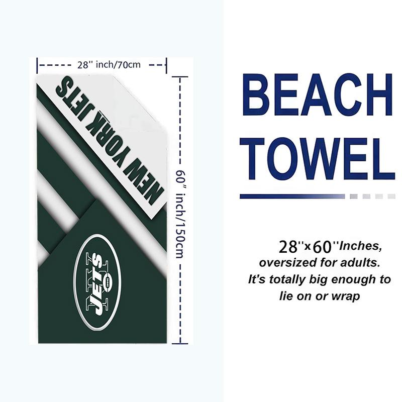 New York Jets Print Strandtuch, Großes Weiches Schnelltrocknendes Handtuch für Strand Camping Schwimmen
