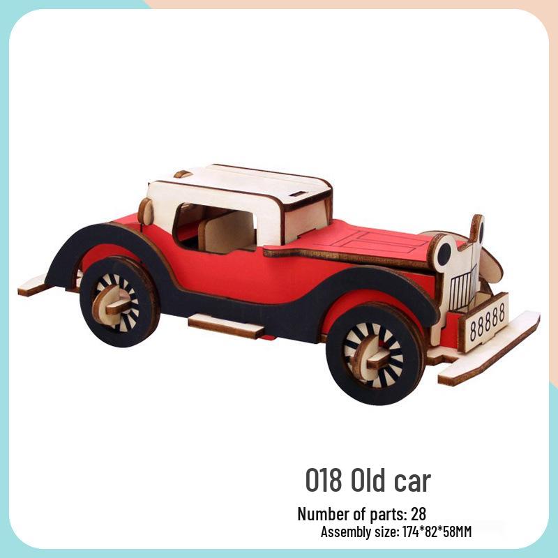 Wooden 3D Puzzle Car - Educational Handmade Toy for Kids