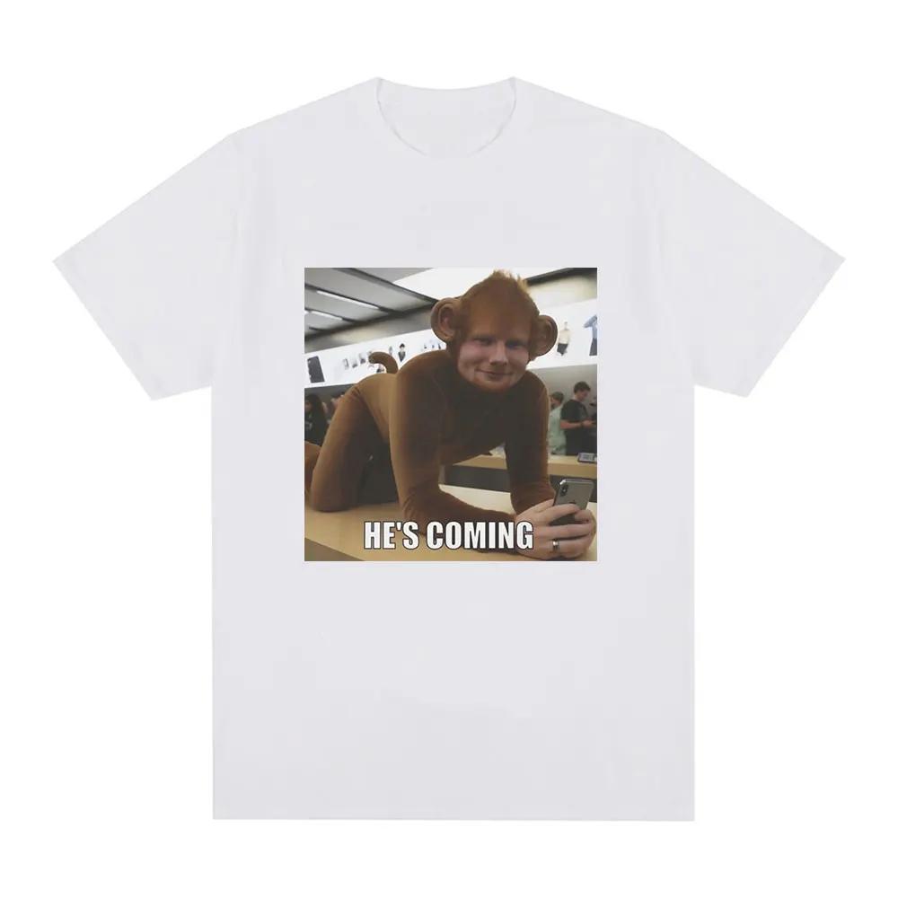 

Hes hereEd Sheeran Monkey Meme Tshirt Womens fashion short sleeved Tshirtcasual oversized Tshirtstreet wear S