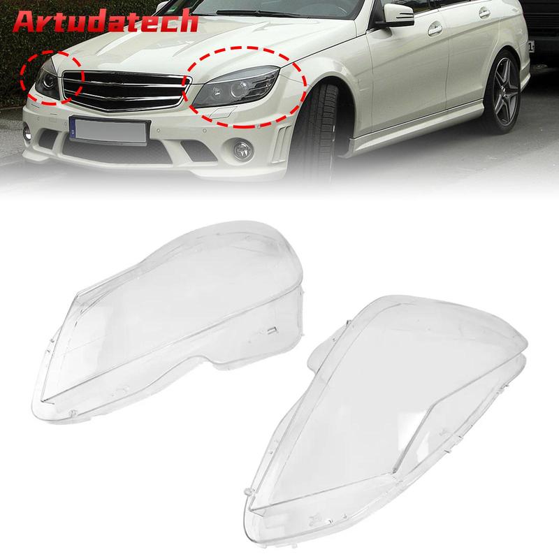 Artudatech 2 шт. Передняя крышка фары Абажур для Mercedes Benz C W204 2011-2015 Автомобильные аксессуары 2012 2013 2014