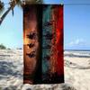 Upside Down World Patterned Beach Towel, Highly Absorbent Quick-Dry Swimming Towel for Beach Pool Travel