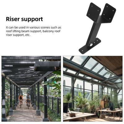 Pergola Hardware Strong Load Bearing Capacity Heavy Duty Beam Bracket Sleek Design Roof Riser Support Bracket Kit