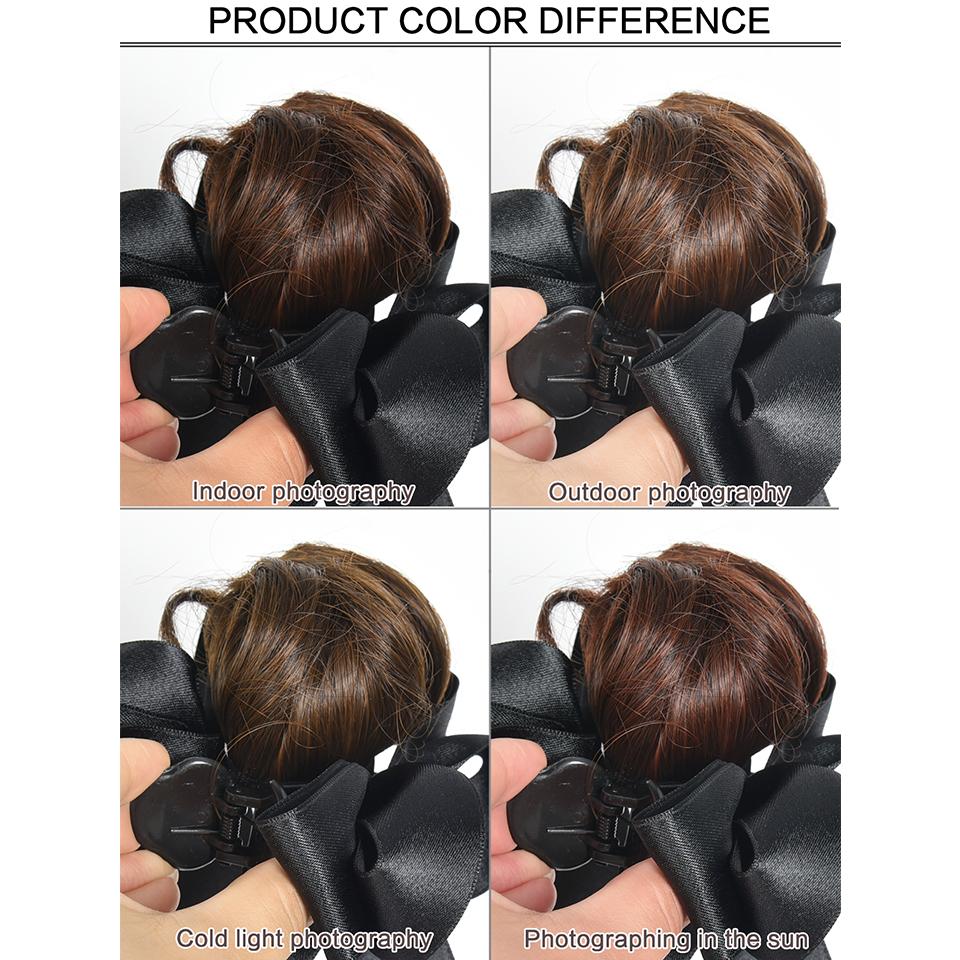 Synthetischer Dutt-Donut Schwarz Schleife Clip-In Stil Haaraccessoires Dutt-Perücke Haarverlängerungen Für Frauen Täglicher Urlaubs-Party-Gebrauch