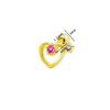 Gaibei European & American 3D Heart Ear Stud with Round Zircon Piercing Jewelry