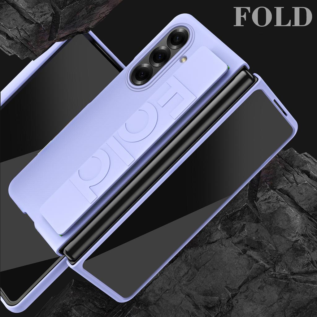Luxury Soft Silicone Wrist Strap Bracket Phone Case For Samsung Galaxy Z Fold 7 6 5 4 3 2 Ultra Thin Matte Hard Protection Cover