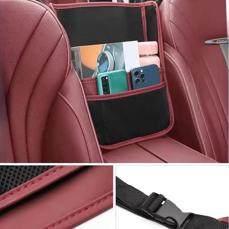 Vehicle Seat Gap Hanger Organizer Large Capacity Storage Bag Handbag Holder Between Seats Including Tissue and Cup Pockets