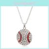 Sport Ball Pendant Chain With Crystals For Unisex Fashion Accessory