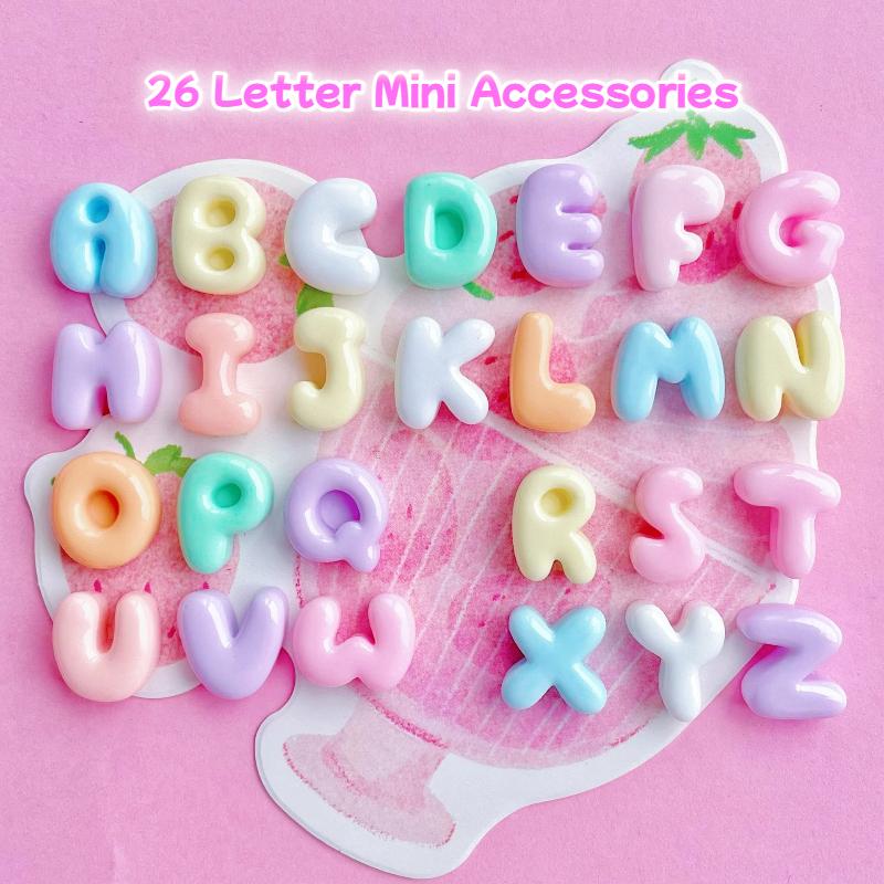 Handmade Mini Letter Charms Cute Diy Phone Cases Hair Clips Shoes Accessories Random Color