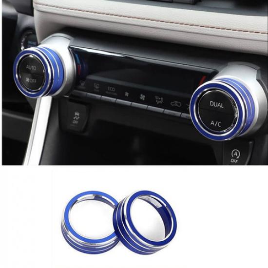 For Toyota RAV4 - Air Condition Knob Button Ring Cover Blue Decor