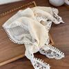 Lace Scarf Headband Women Non Slip Floral Lace Hair Kerchief Head Scarf Chic Lace Triangle Hair Wrap Fashion Accessory Bandana
