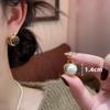 Elegant Autumn/Winter Double-Sided Flocked Leopard Print Pearl Earrings for Women - Chic, Simple Ear Studs