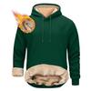 Winter Thermal Hoodie for Men Plush Lined Solid Color Loose Fit Long Sleeve Casual Top with Drawstring and Elastic Cuffs Daily Wear