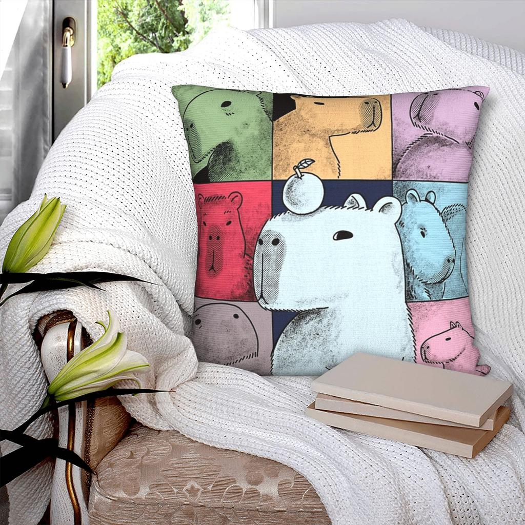 Home Decor Capyeras capybara funny meme Pillowcase Merch Pillow Covers Square Multiple Sizes