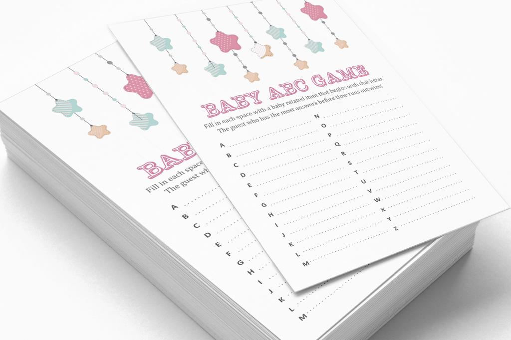Inkdotpot 50 BabyA  AlphabetA  ABCA  GameA  Star Baby Shower Game Gender Neutral Party