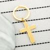 Portachiavi Minimalista a Forma di Croce in Acciaio Inossidabile Design Semplice e alla Moda Robusto Portachiavi per Auto Pendente Pratico per l'Uso Quotidiano