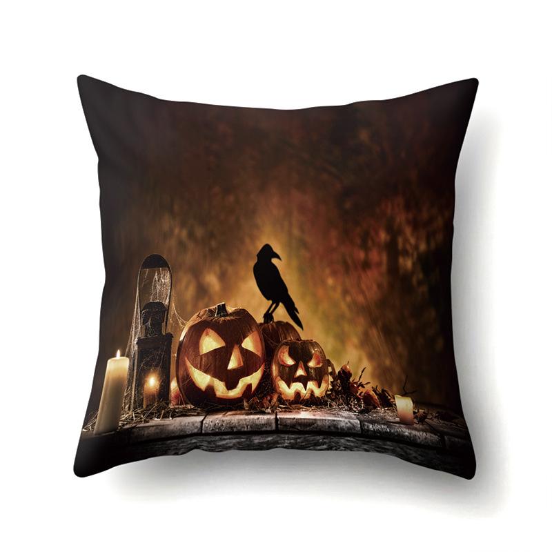 Halloween Polyester Pillowcase Car Pumpkin Sofa Cushion Cover Office Home Living Room Pillowcase