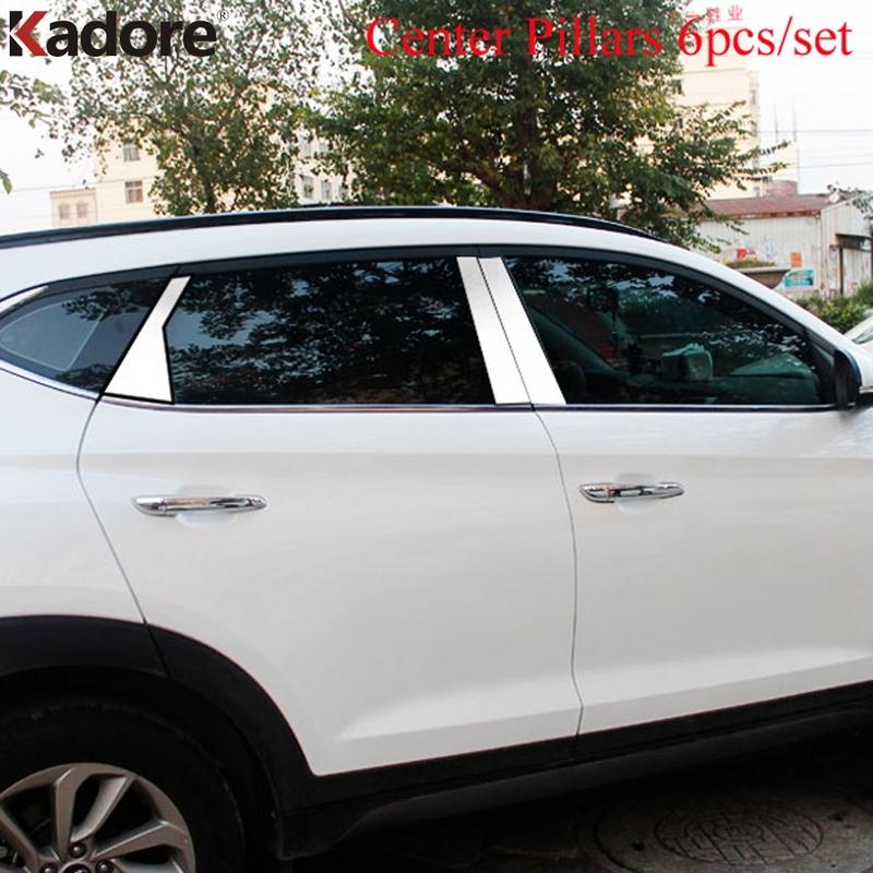 Fenster-Mittelpfosten-Abdeckung Zierleiste Für Hyundai Tucson 2015 2016 2017 2018 Edelstahl B C Säulen-Formteilleiste Auto Zubehör