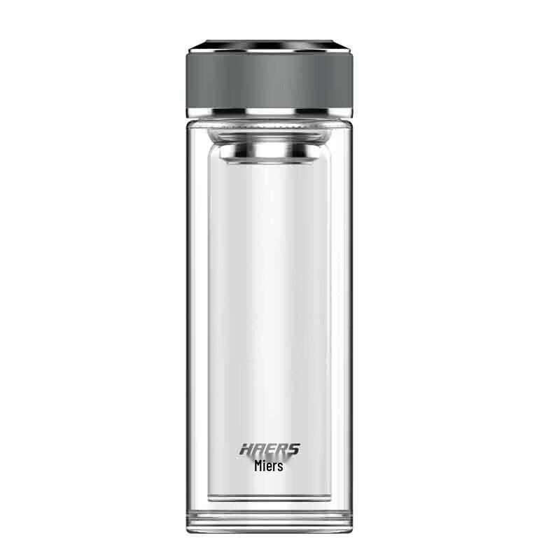 HALS Simple Double-Layer Glass Water Bottle with Tea Infuser