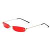 XaYbZc Narrow Sunglasses Rimless Rectangular Sun Glasses For Men Women Small Face Summer Red Blue Black