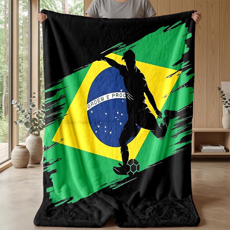 Brazil national football team Theme blanket Soft Flannel Blanket Plush Throw Blanket Cozy Sofa Bed Blanket for Home Decor