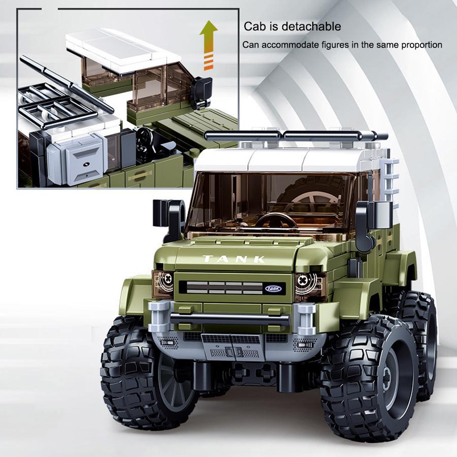 317 stk terrengkjøretøymodell byggeklosser monteringsleker SUV Tank Urban Med figurer Billeker For barn Gaveeske