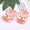 3-6 Years Thicken Kids Knitted Gloves Flip-Open Fingerless Gloves Winter Warm Mittens  for Baby Kids