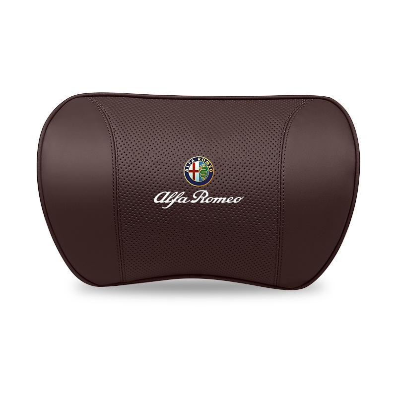 DCLLR1 Leather Car Headrest Lumbar Pillow Neck Gap Filler Pillow For Alfa Romeo Giulietta Mito 159 Giulia Stelvio 156 147 Tonale Brera
