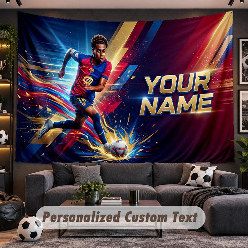 Wall Hanging Tapestry Custom NameLamine Yamal Pattern Personalized Printed Fabric Wall Decor