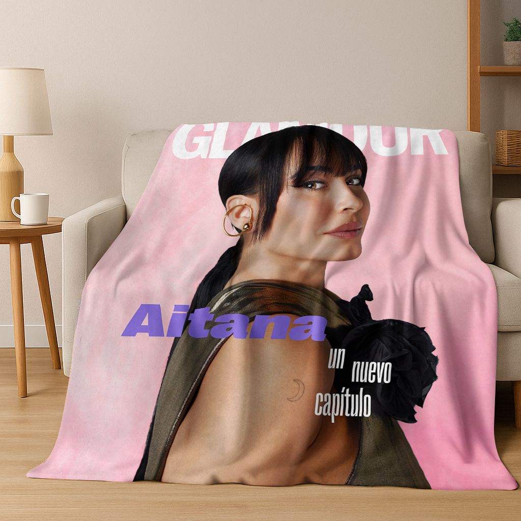 3D A-Aitana Spanish Singer Art Flannel Blanket,Cozy Soft Throw Blanket for Home Bedroom Bed Sofa Picnic Office Cover Gift Kids