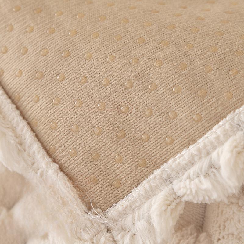 Sofa Cushion Winter Plush Non-Slip Cushion Cat Petting Pure Color Simple Modern Sofa Cover Slipcover