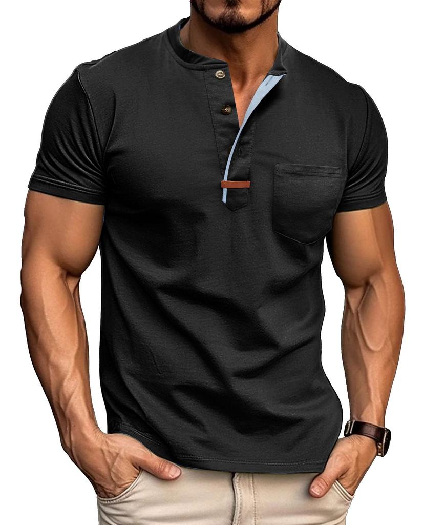 Las Camisas de Manga Corta de Color Sólido para Hombre en Verano Son Casuales, Holgadas, Cómodas y a la Moda. Polo de Manga Corta para Hombre