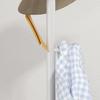 Freestanding Floor Coat Rack with 6 Disc Hooks In Steel and Slate Base, White