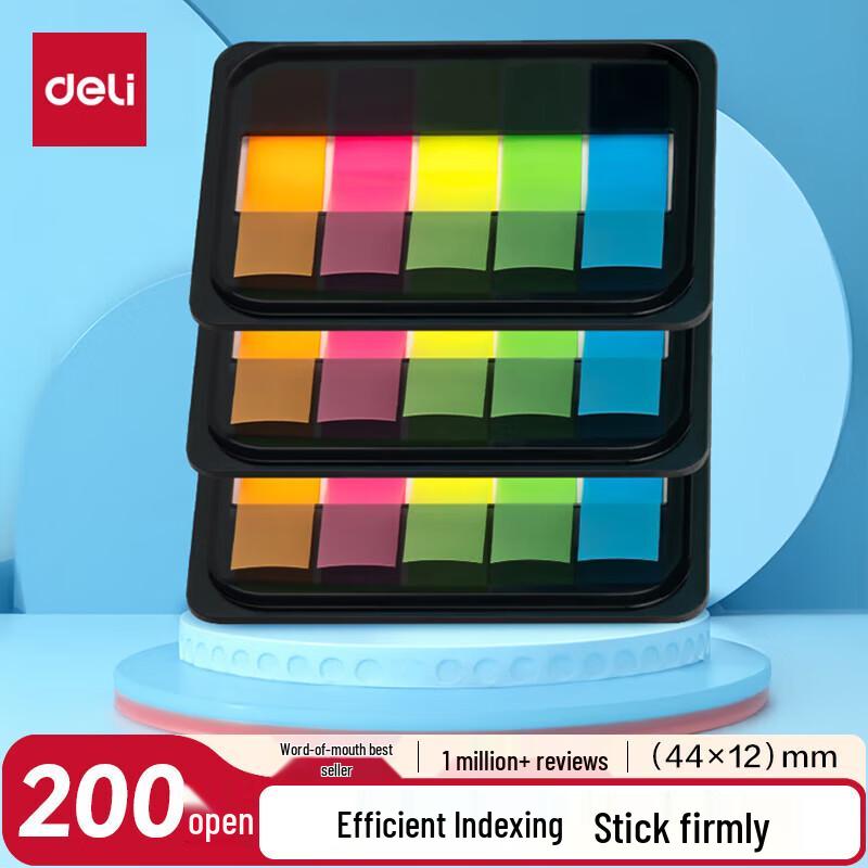 Deli 5-Color Fluorescent Index Tabs