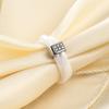 8MM Double Row Diamond-set Black and White Ceramic Three-ring Cross-diamond-set Ring for Couples