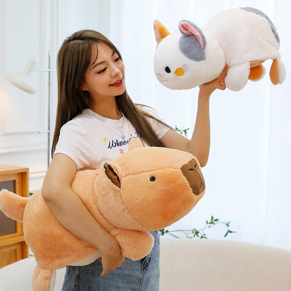 

Мягкая плюшевая кукла с перевернутыми сторонами, плюшевая кукла-капибара, кошка-трансформер, украшение для дома в виде капибары Capybara