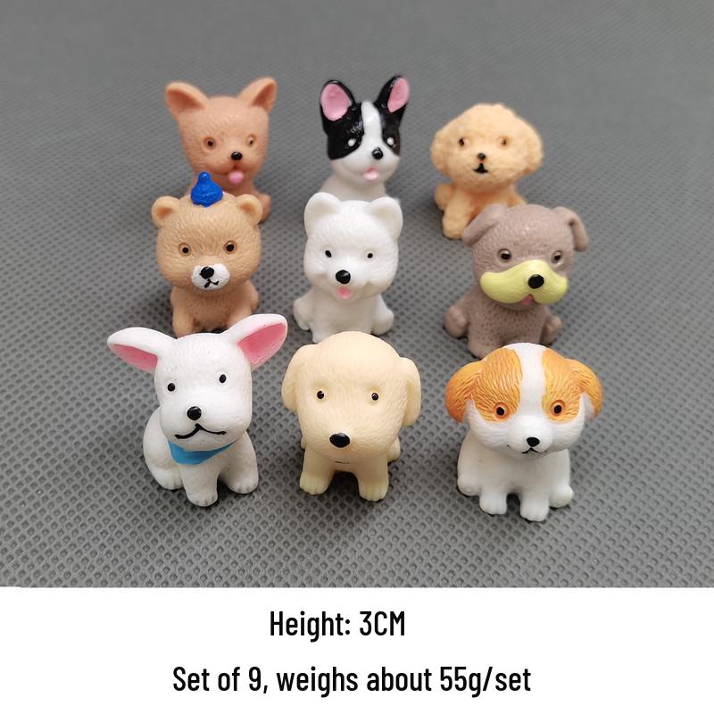 

Очаровательные миниатюрные полимерные фигурки щенков - Померанский шпиц, Тедди, Бульдог, Шарпей - Маленькие украшения для когнитивного обучения детей