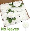 100/10Pcs Artificial Flowers Fake Rose Heads with Stems Valentines Day Gift DIY Wedding Bouquet Decorations Green Leaves