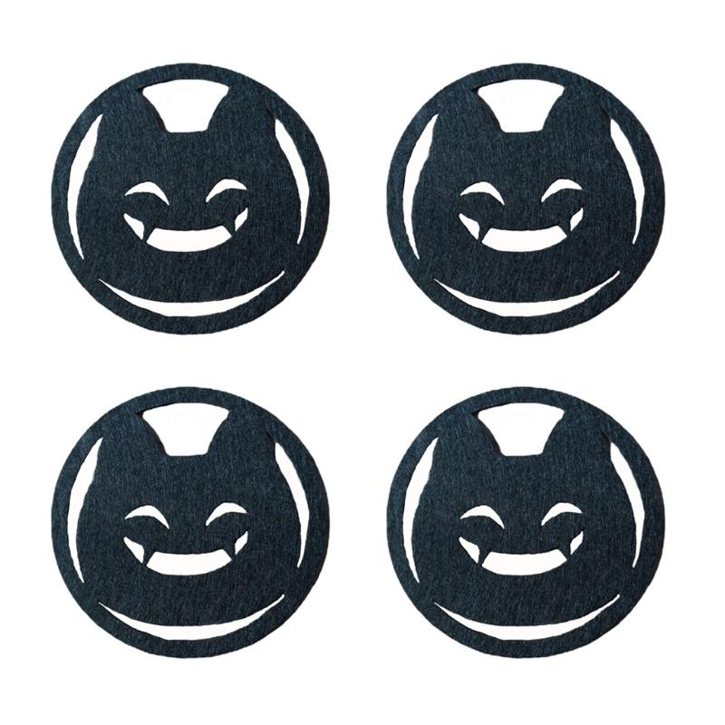 4Pack Halloween Placemats Coaster Pumpkins Table Halloween Placemat Drink Mat