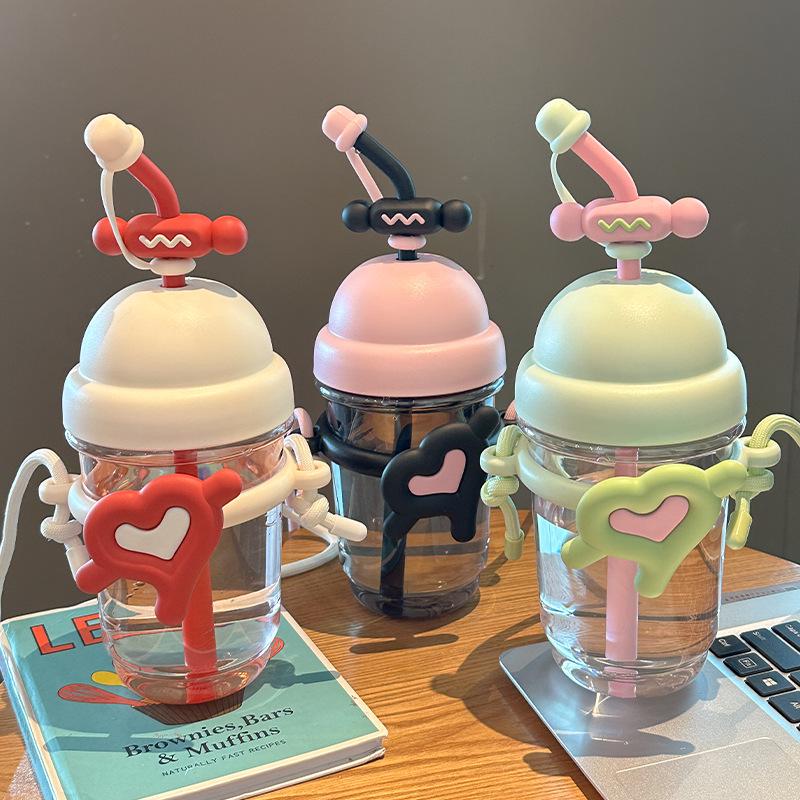 Summer Heat-Resistant Cute Straw Water Cup for Adults and Kids - Portable & Stylish