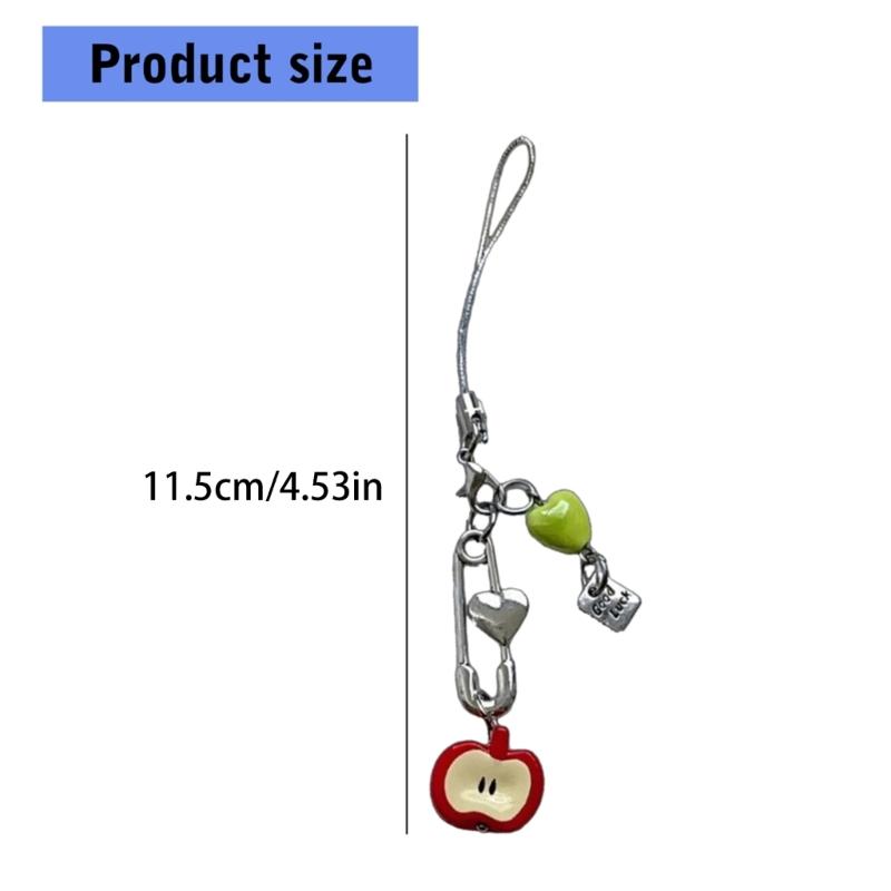 Handmade 3D Fruit Phone Charm Resin Beaded Keychain Fashion Bag Accessory Suitable for Phone and Schoolbag Bag and Key