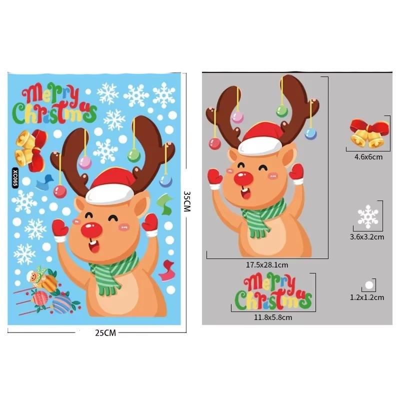 Christmas Window Stickers Santa Claus Snowflake DIY Wall Decal 2025 Christmas Decorations For Home New Year Ornaments Gift