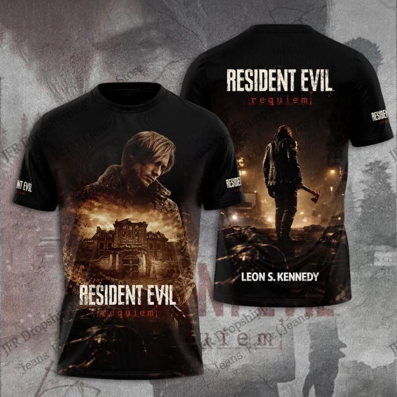 Nuova T-shirt Stampata 3D Anime Resident Evil Uomo Donna Moda Estiva Casual Vintage Manica Corta Top Magliette Abbigliamento Bambini