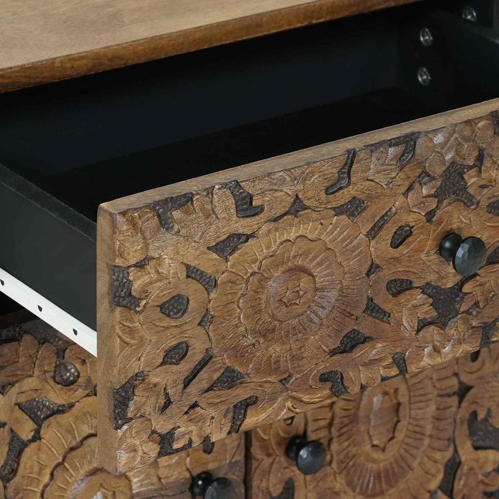 Bedside Table Brown 50 x 33 x 60 cm Solid Mango Wood