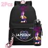 2Pcs/set Anime Cute Kpop Printed Backpack with 750Ml Water Bottler for Teenager Girl Boy Bookbag Kid Gift Large Capacity Travel Bag Rucksak