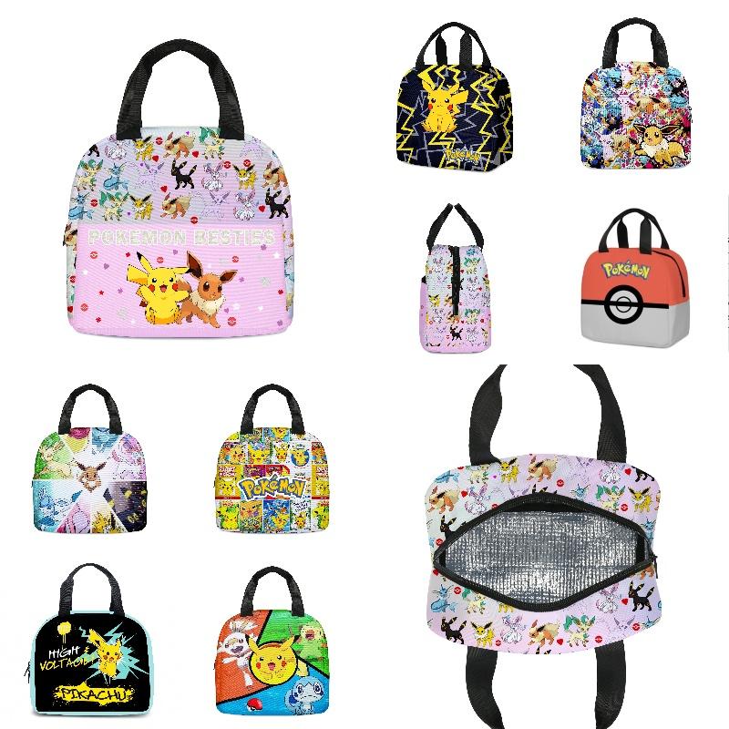 Niedliche Pikachu Pokemon Lunchtasche Cartoon Handtasche Kühltasche für Kinder Tragbar und stilvoll